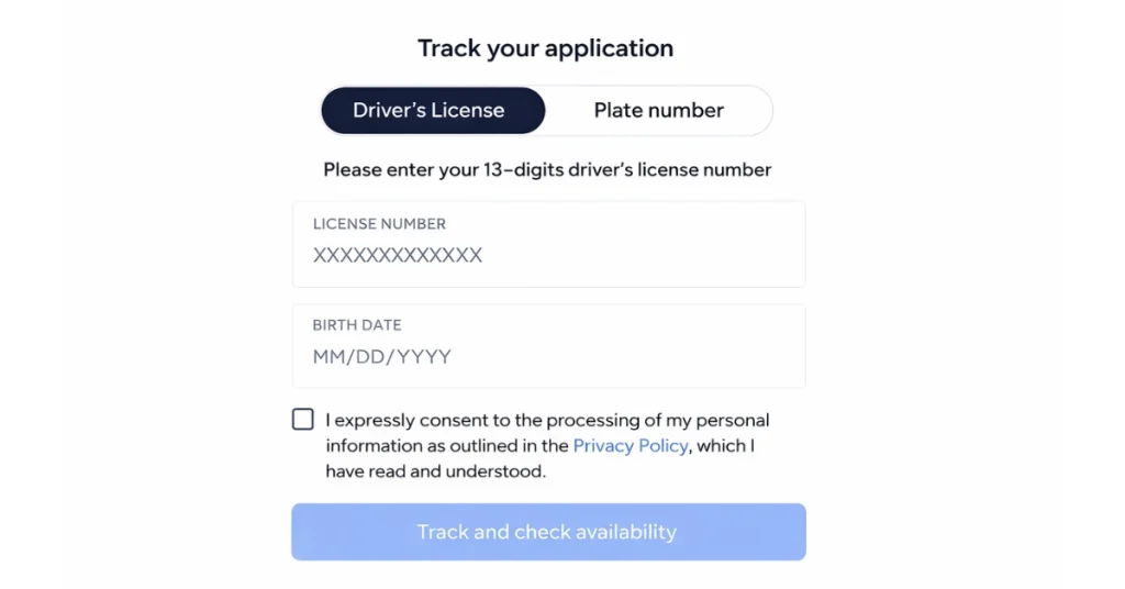 enter your licence number