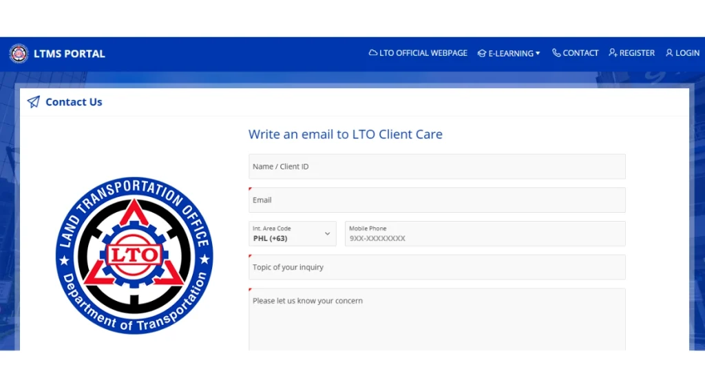 click on the “Contact”