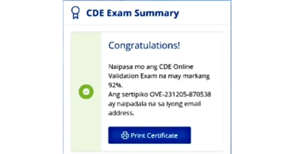 Finish” button to submit it.