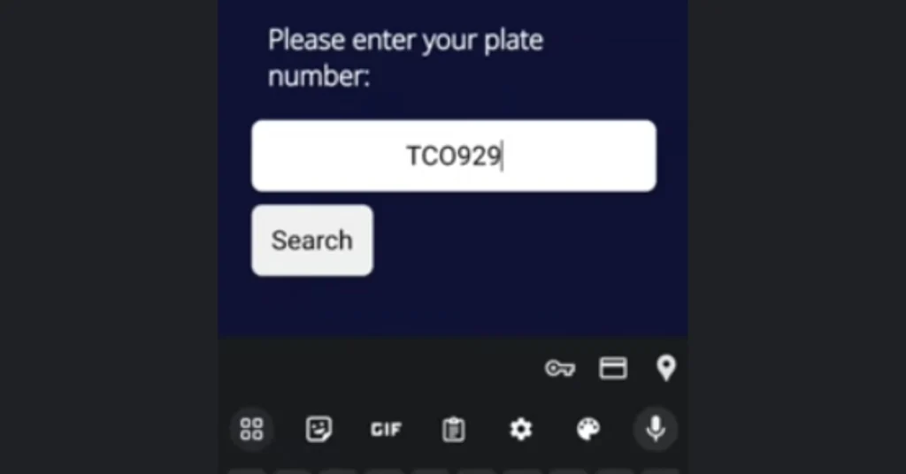 Then enter your plate number.